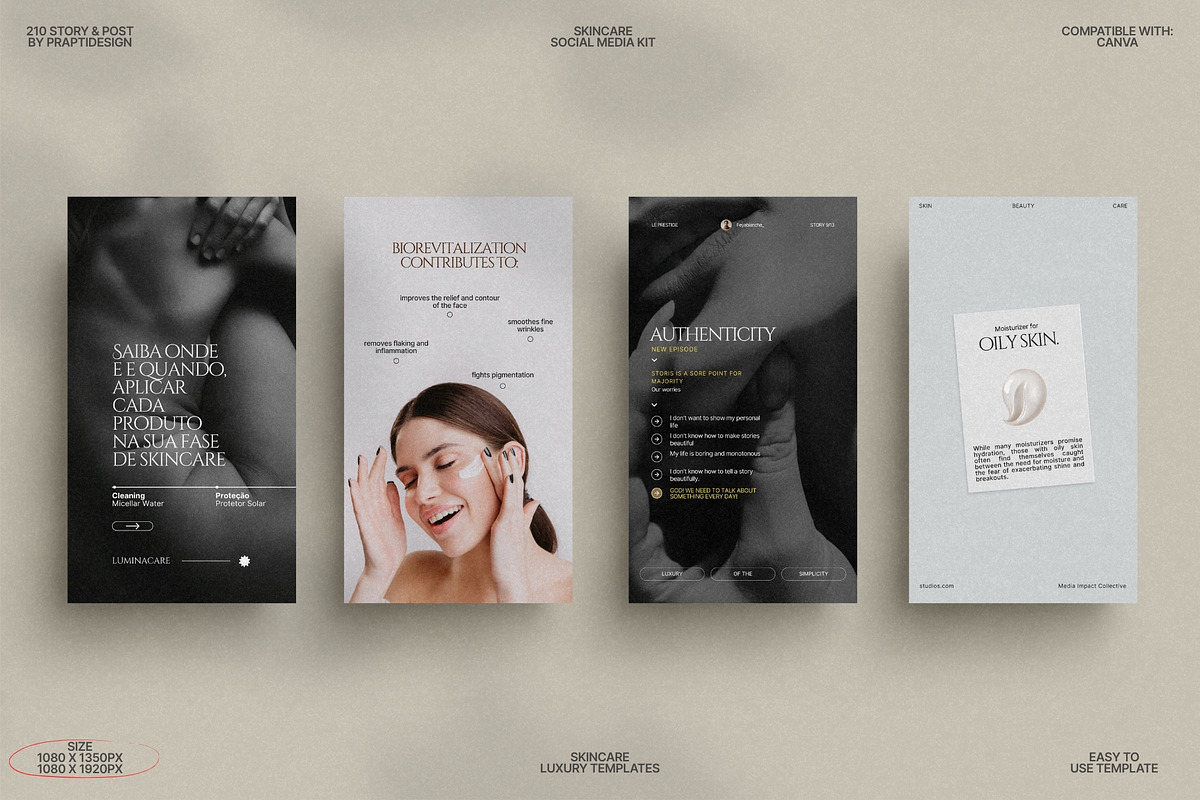 Skincare Story & Post Canva Kit preview 5