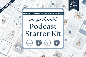 Podcast mega bundle Canva template