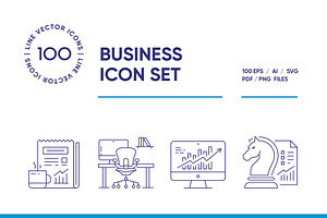 Business Line Icon Set