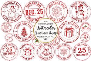 Christmas Stamp Sublimation, an Illustration by OK Design