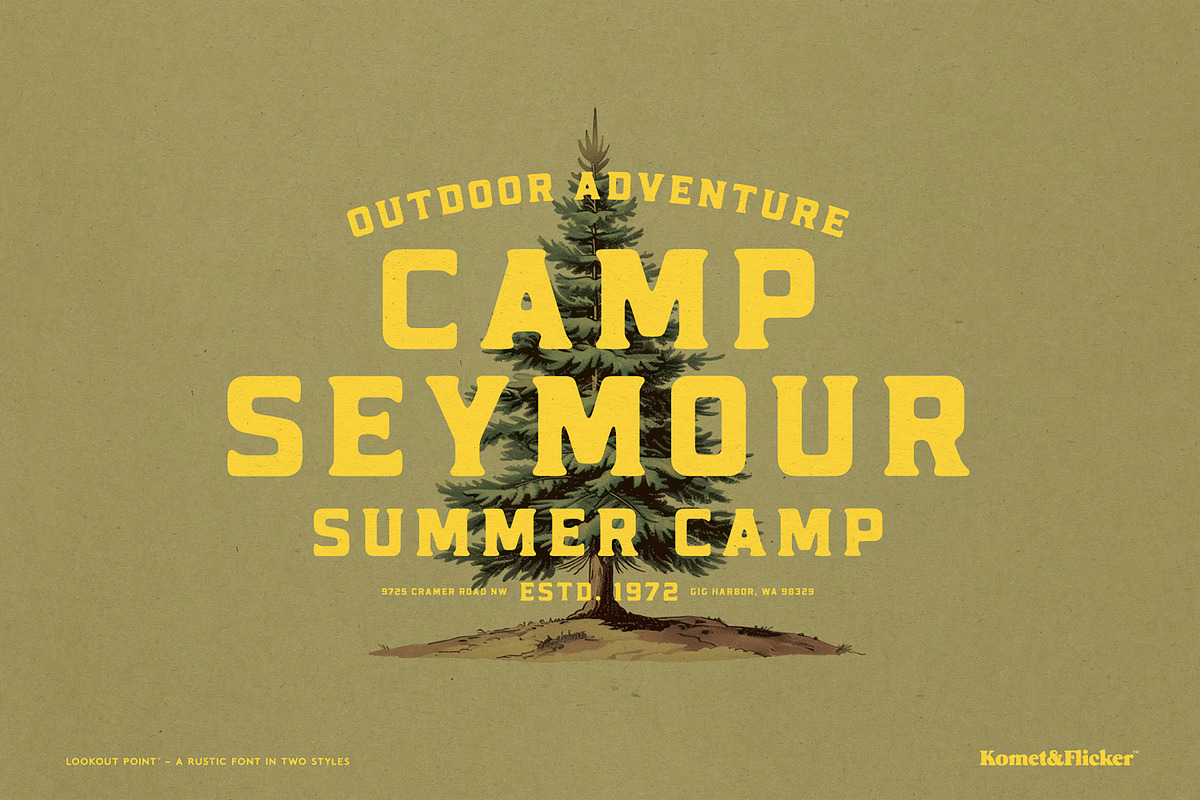Lookout Point - A Rustic Font, a Serif Font by Komet & Flicker (Photo 10 of 15)