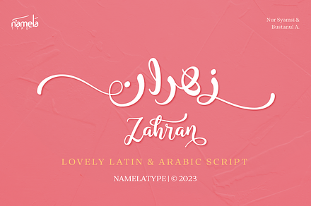 Zahran | A Lovely Handwritten Script, a Script Font by Namela Studio