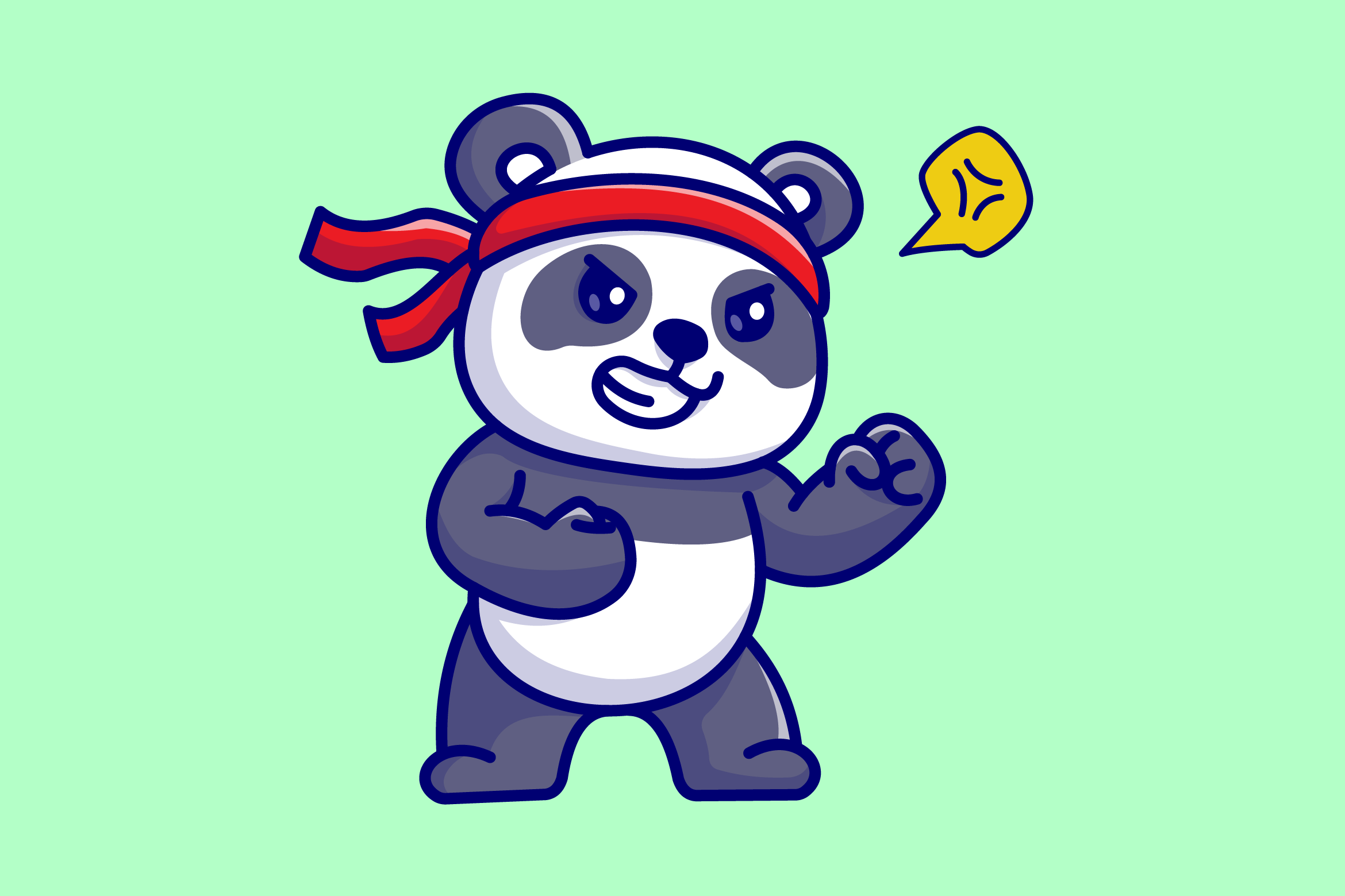 Cute Angry Panda Fighting Cartoon, an Animal Illustration by Catalyst Labs