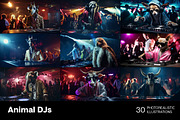 Animal DJs. 30 images, an Animal Illustration by Handmadefont (Thumbnail 5 of 10)