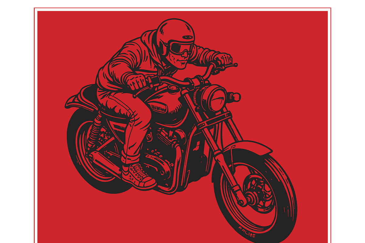 Bold Rider Vintage Illustration, a Transportation Illustration by CarWrap design (Photo 2 of 3)