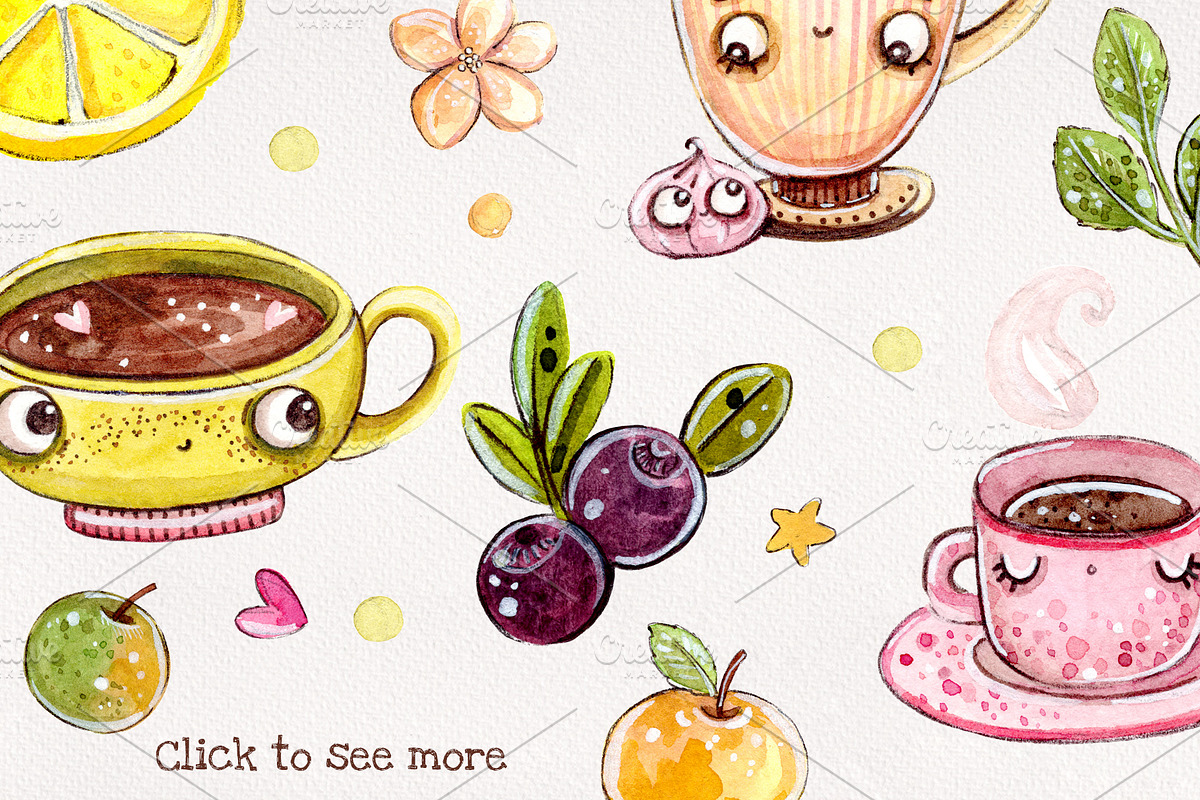 My Pretty Cup set +bonus: 6 patterns, a Decorative Illustration by Kristina Crocus (Photo 2 of 3)
