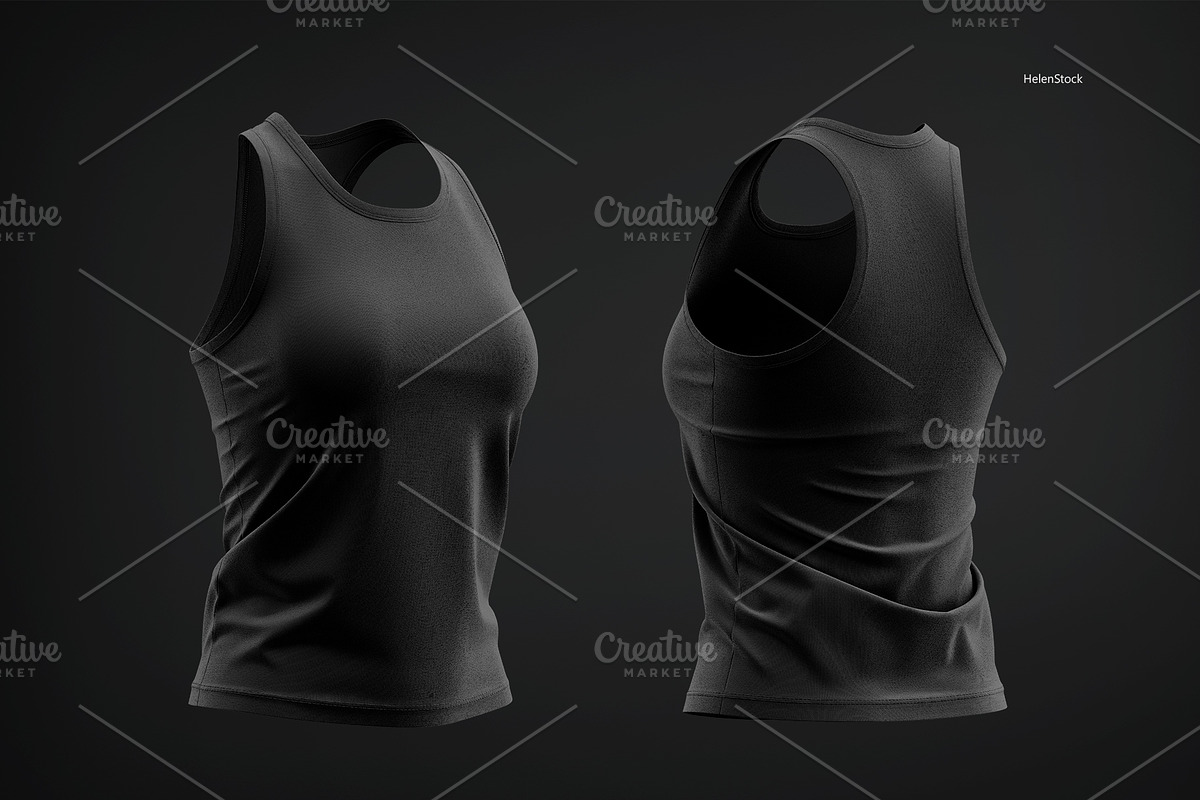 Women's Tank Top Mockups, Half Side, a Shirt Mockup by HelenStock (Photo 7 of 9)