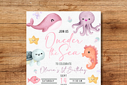 Oneder the Sea Birthday Invitation, an Invitation Template by Melii Designs (Thumbnail 7 of 10)