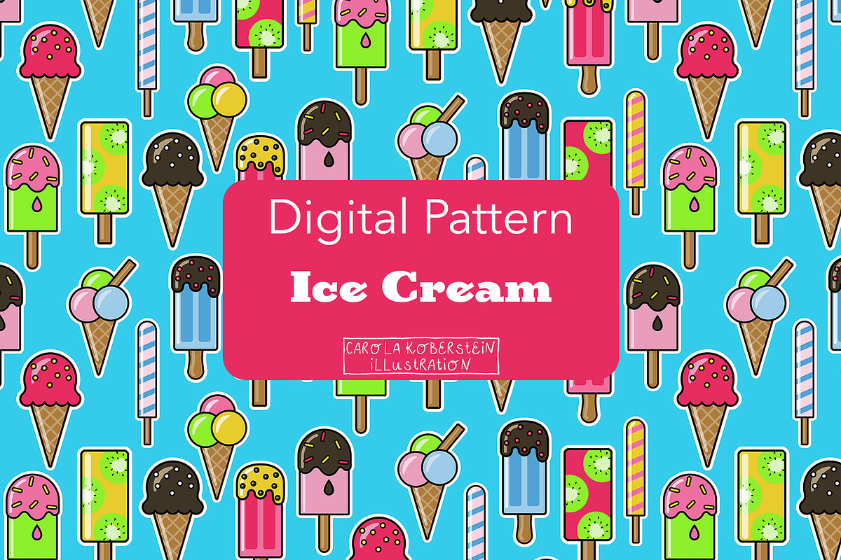 Ice Cream Pattern, a Pattern Graphic by koberstein (Photo 1 of 3)