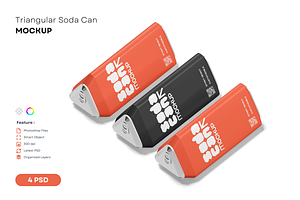 Triangular Soda Can Mockup