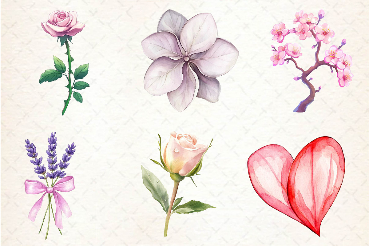 Romance Floral Clipart, an Illustration by Dream Creation (Photo 3 of 6)