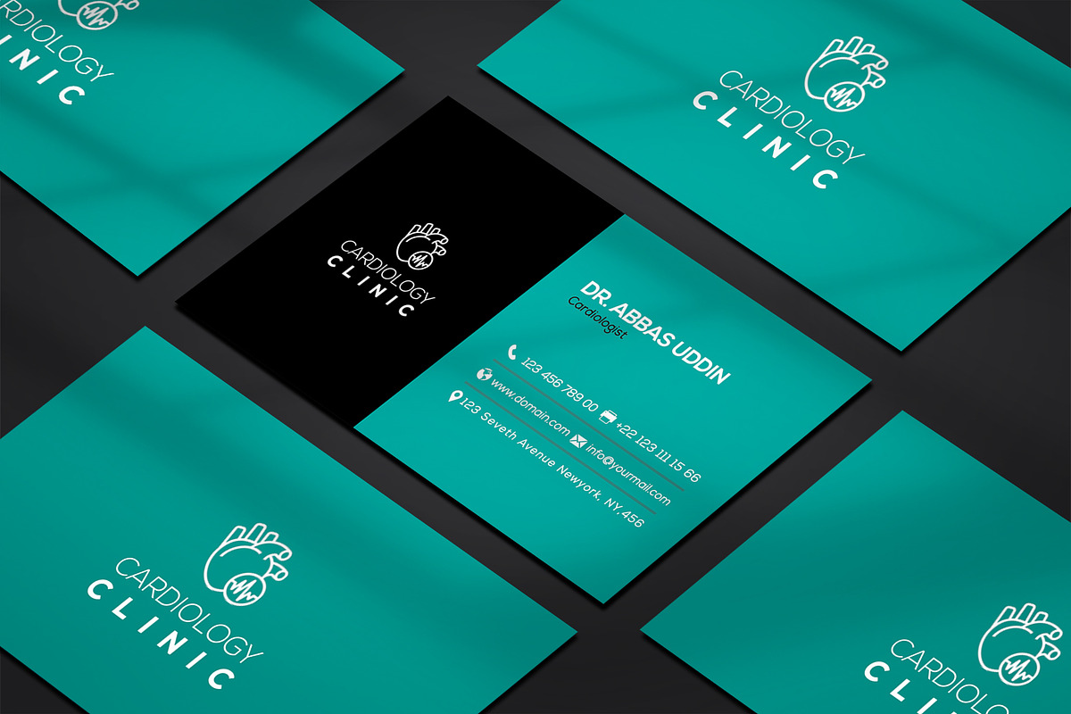 Cardiology Business card & 3 Mock-up, a Business Card Template by Smashing_Studio (Photo 2 of 10)