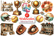 Watercolor Softball PNG Clipart, a Graphic by CitraGraphics (Thumbnail 1 of 4)