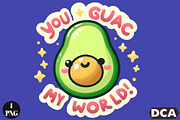 Funny,You Guac My World Sticker, an Illustration by DreamCafeArt (Thumbnail 1 of 7)