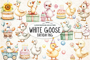 Watercolor Baby White Goose Birthday, an Illustration by Watercolor design (Thumbnail 1 of 4)