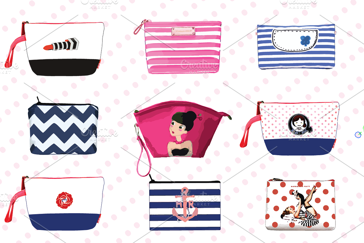 Cosmetics Bags & Makeup Mockup, an Illustration by mollyli.ai (Photo 1 of 4)