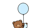Cute Baby Bear with Balloon SVG, an Illustration by TheHitShop (Thumbnail 3 of 7)