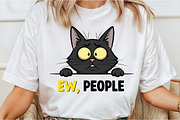 Ew People T-Shirt Funny Cat, an Illustration by DreamCafeArt (Thumbnail 2 of 6)