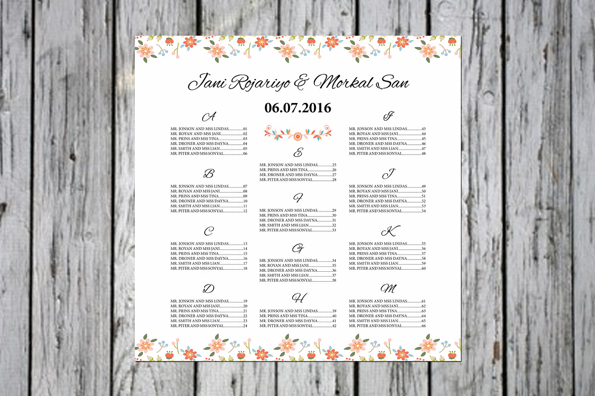 Wedding Seating Chart Poster preview 2