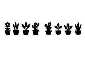 Various potted plants in silhouette, an Object Illustration by ZinetroN