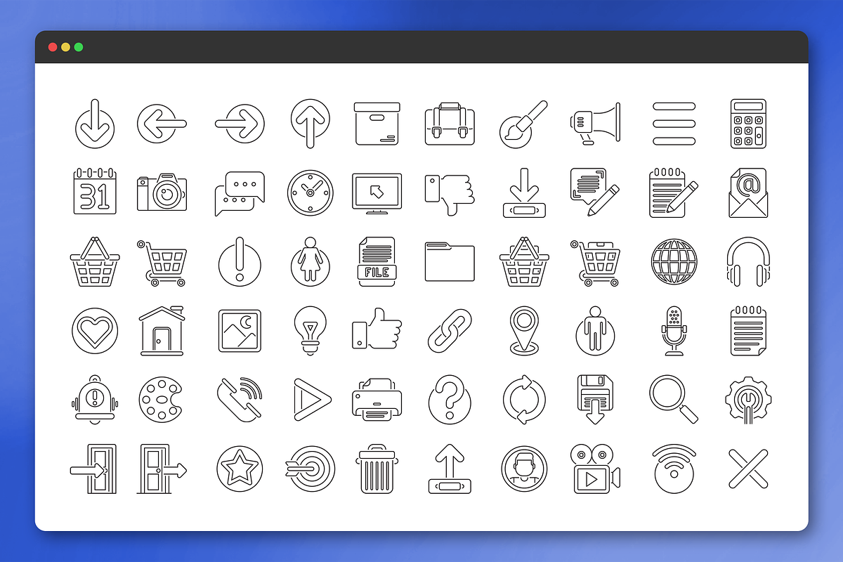 60 Web Icons Dualine, a Solid Icon by Flat Icons (Photo 5 of 7)