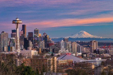 The seattle skyline stock photo containing landscape and architecture, an Architecture Photo by Always Wanderlust