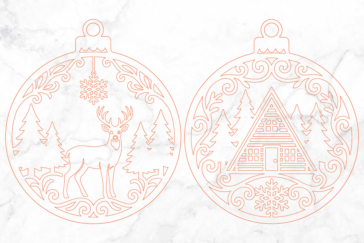 Christmas Ornament Laser Cut File, an Object Graphic by Rose Art (Photo 3 of 3)