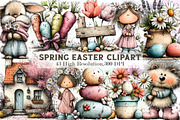 Watercolor Spring Easter Clipart, an Illustration by Sublimation Artist (Thumbnail 1 of 7)