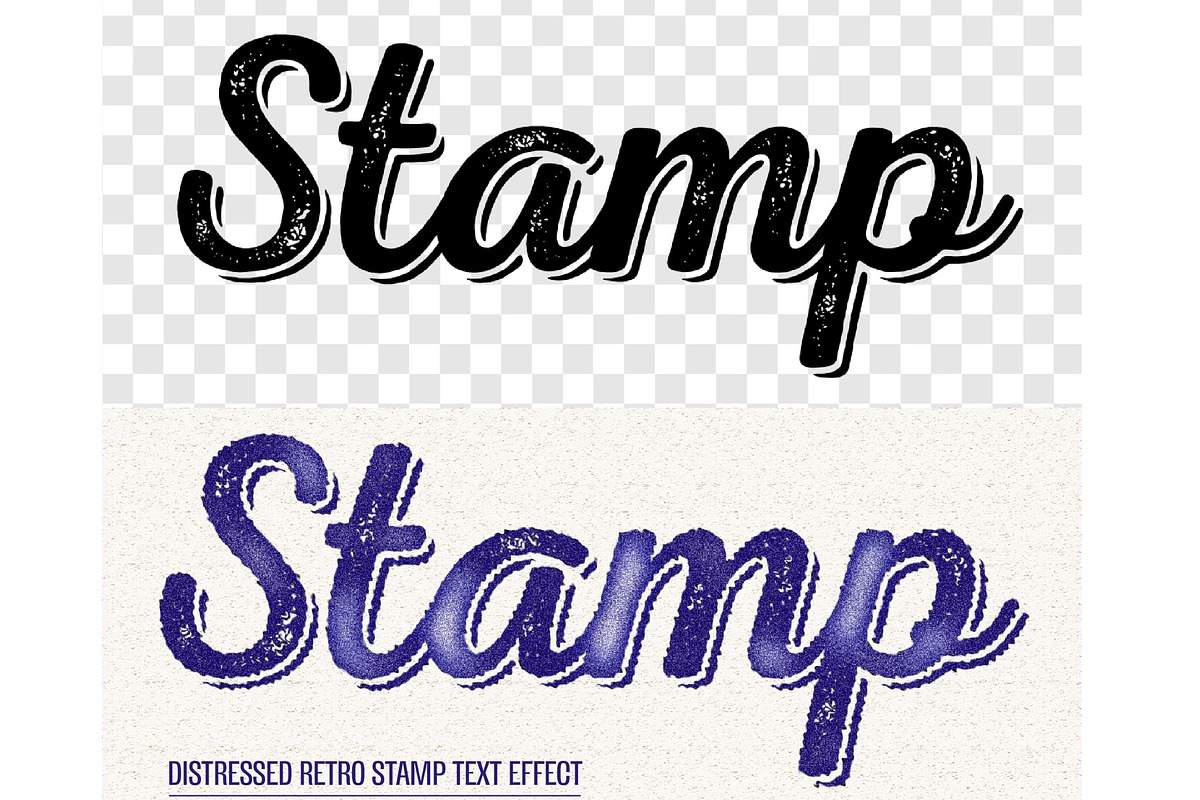 Distressed Retro Stamp Text Effect, a Layer Style Add-On by studiogstock (Photo 2 of 3)