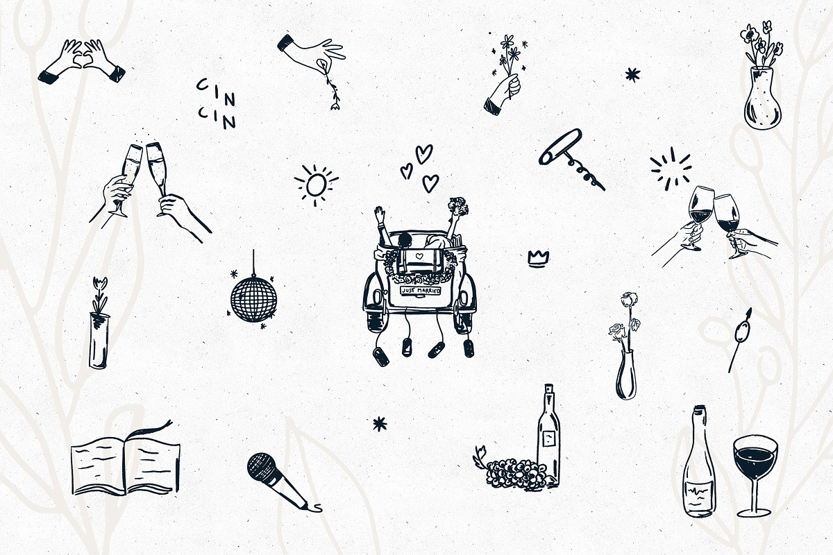 Wedding Illustration Icon Set, a Decorative Illustration by dicreate (Photo 4 of 12)