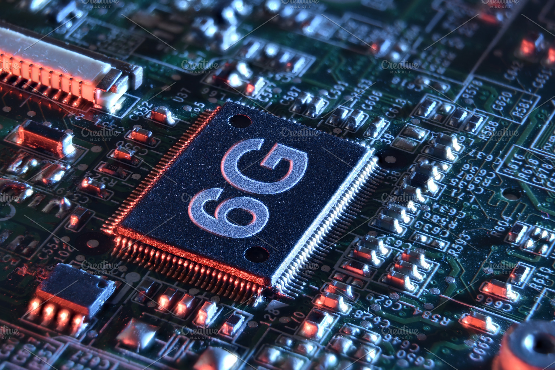 6G Microchip on Advanced Circuit Board, a Technology Photo by Davizro's Market