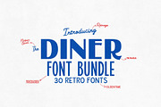Diner Font Bundle - 30 Retro Fonts!, a Sans Serif Font by HipFonts (Thumbnail 3 of 10)