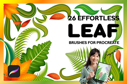 Leaf Brushes Procreate, a Brush Add-On by Freya.art Illustrations
