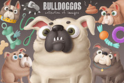 Bulldog characters clipart, an Illustration by Anastasiya Klempach (Thumbnail 1 of 8)