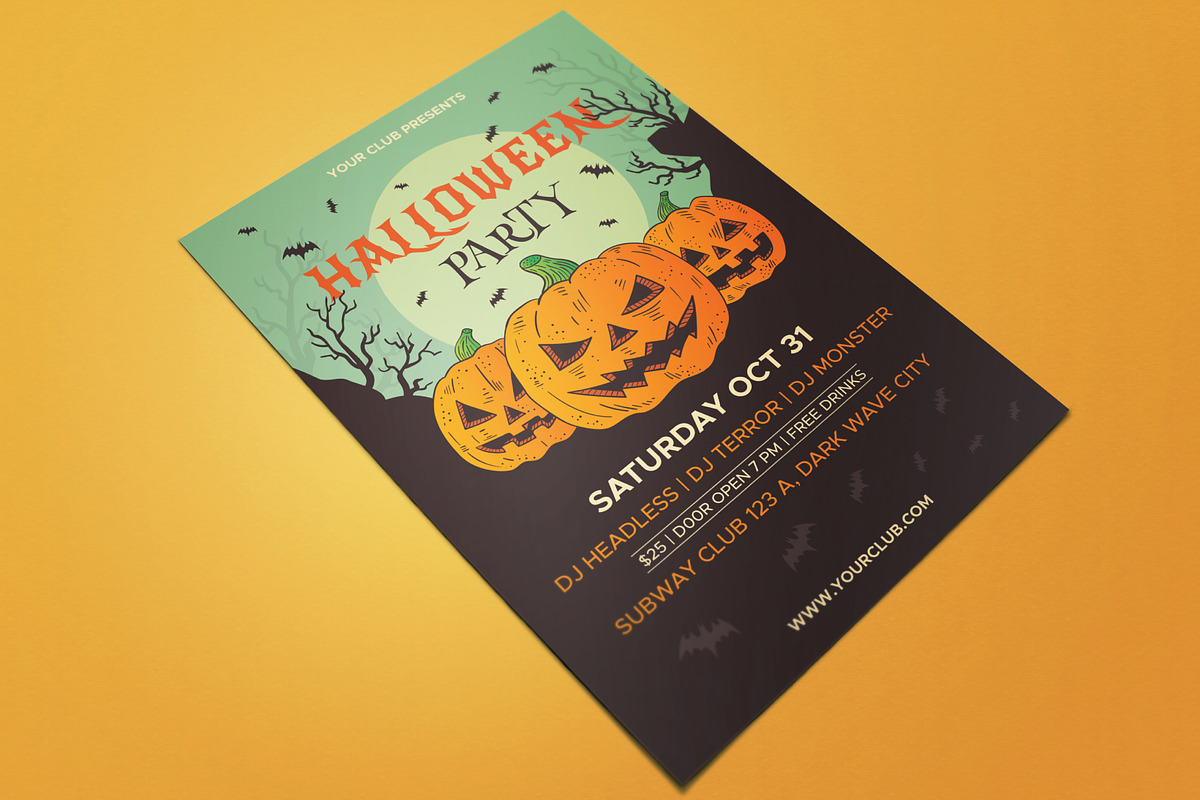 Halloween Party Flyer, a Flyer Template by serapika (Photo 2 of 3)
