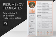 Resume / CV Template | Resume Templates ~ Creative Market