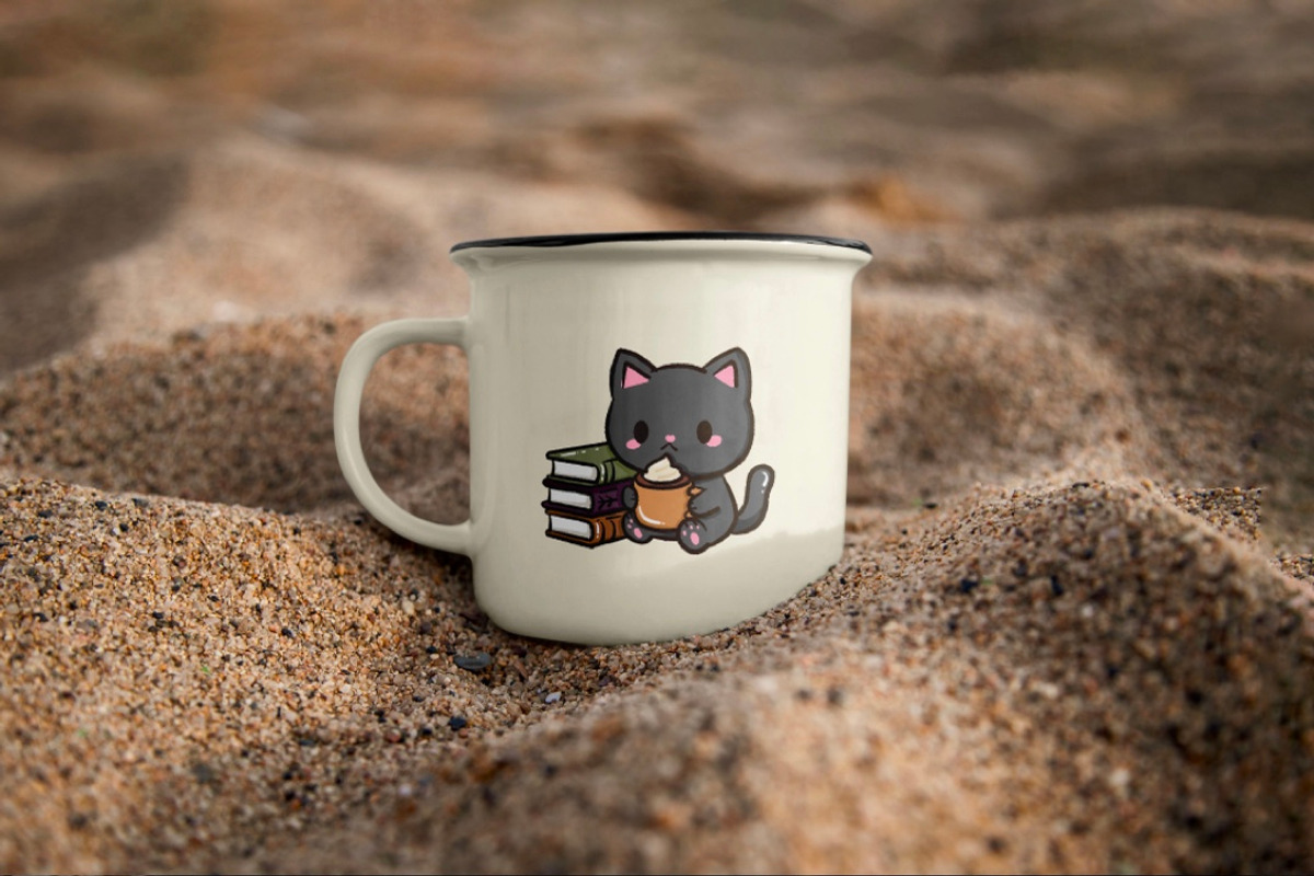 Bookish Black Cat Kawaii Clipart, an Animal Illustration by Blumensdiary (Photo 5 of 7)