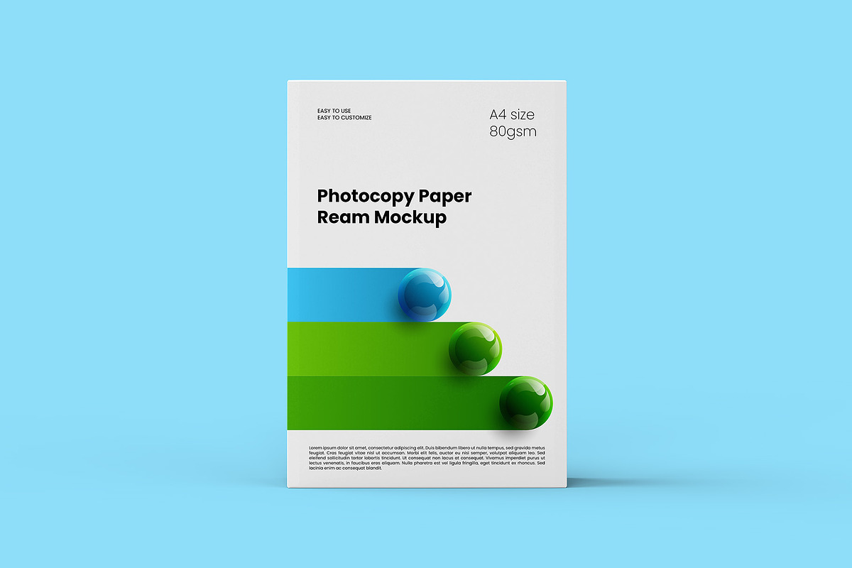 Photocopy Paper Ream Mockup, a Packaging Mockup by Illusiongraphic (Photo 9 of 20)