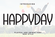 Happyday | Script Font, a Script Font by Scratchones (Thumbnail 1 of 8)