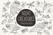 Night Creatures - Owl Clipart Vector, an Object Graphic by The Pen and Brush (Thumbnail 1 of 7)