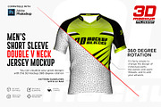 3D Double V-Neck Raglan Jersey SS, a Shirt Mockup by Mildstudio (Thumbnail 3 of 10)