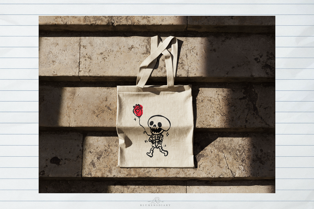 Gothic Valentines Skeleton Line art, a Decorative Illustration by Blumensdiary (Photo 6 of 7)