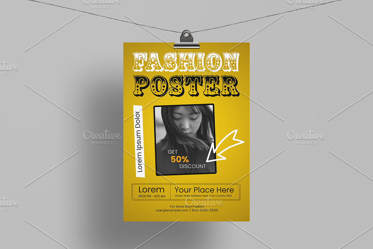 Fashion Poster Template, a Poster Template by ClickPaint_Studio (Photo 1 of 3)