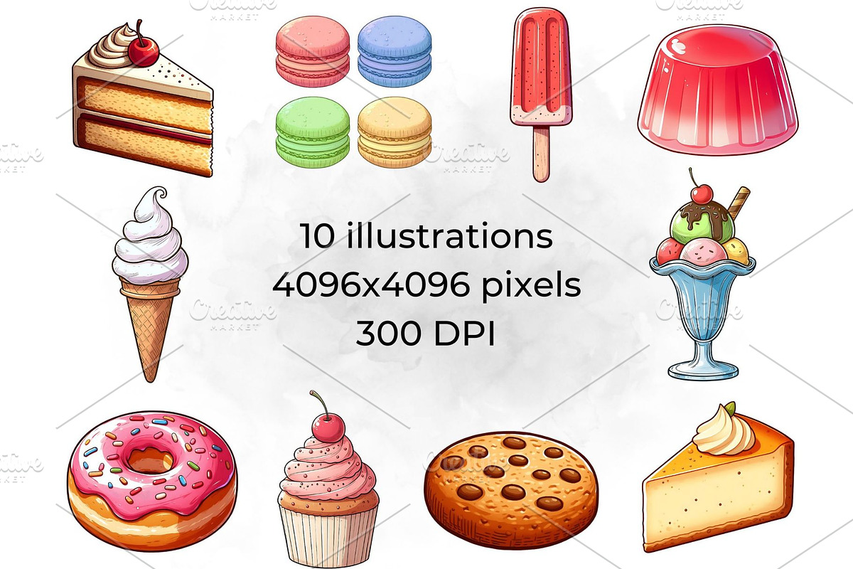 Dessert PNG Graphics Bakery Clipart, a Food Illustration by QM_ART (Photo 2 of 7)