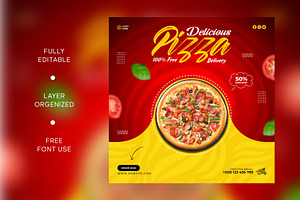 Food social media post template, a Social Media Template by Motaleb Hossain