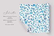 Blue leaves seamless pattern, a Pattern Graphic by SirenaArt (Thumbnail 3 of 12)