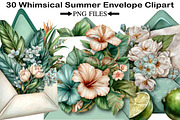 Whimsical Summer Envelope Clipart, an Illustration by Black Bird Studio (Thumbnail 1 of 5)