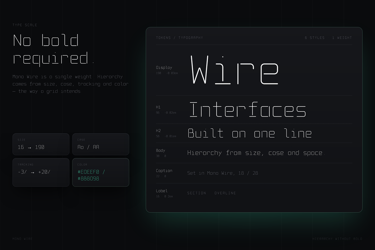 Mono Wire - Minimal Monospace Type, a Sans Serif Font by HipFonts (Photo 16 of 26)