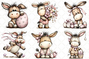 Whimsical Easter Donkey Clipart, an Illustration by Black Bird Studio (Thumbnail 2 of 6)