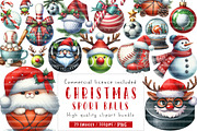 Christmas Sport Balls Sublimation PN, an Illustration by CreationArt (Thumbnail 1 of 6)